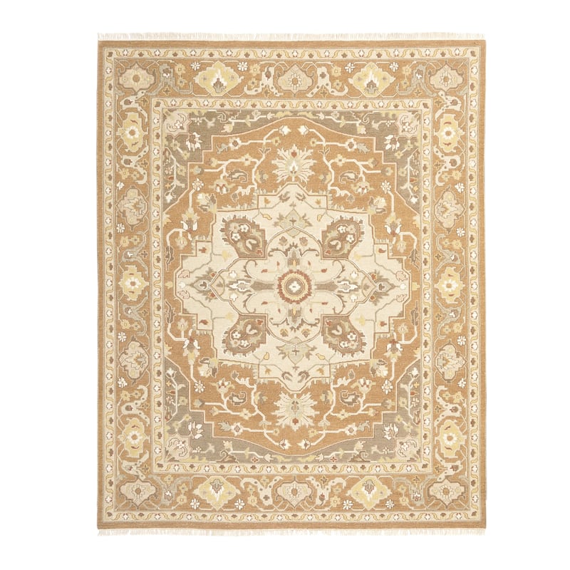 Rust/Brown/Ivory Soumak Flatweave Area Rug - 8' x 10' - Rust/Brown/Ivory