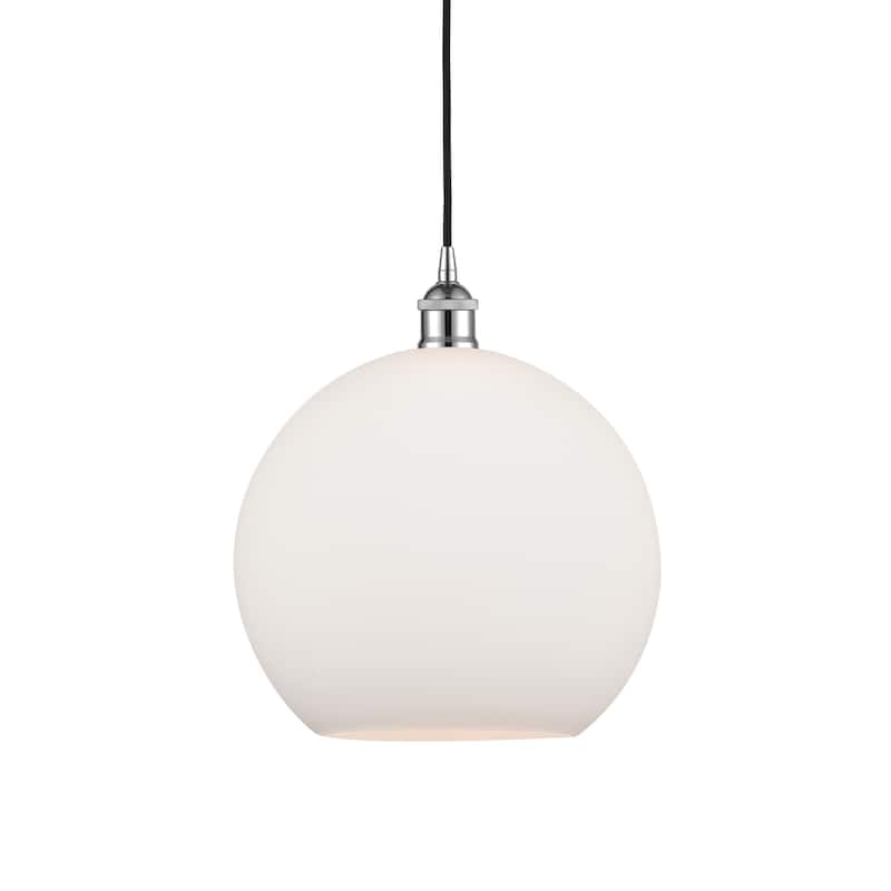Innovations Lighting 616-1P-14-12 Athens Pendant Athens 12" Wide - Polished Chrome / Matte White