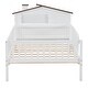 preview thumbnail 6 of 14, Twin Size Wood Platform Bed with House-shaped Headboard,LED & Storage