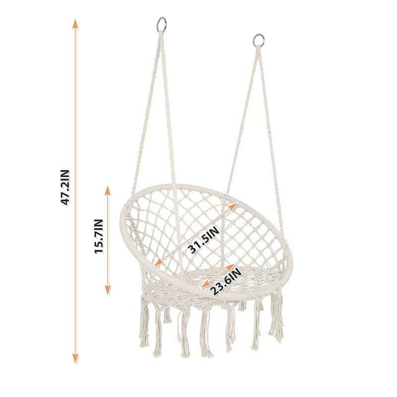 Hammock Chair Macrame Swing for Indoor and Outdoor