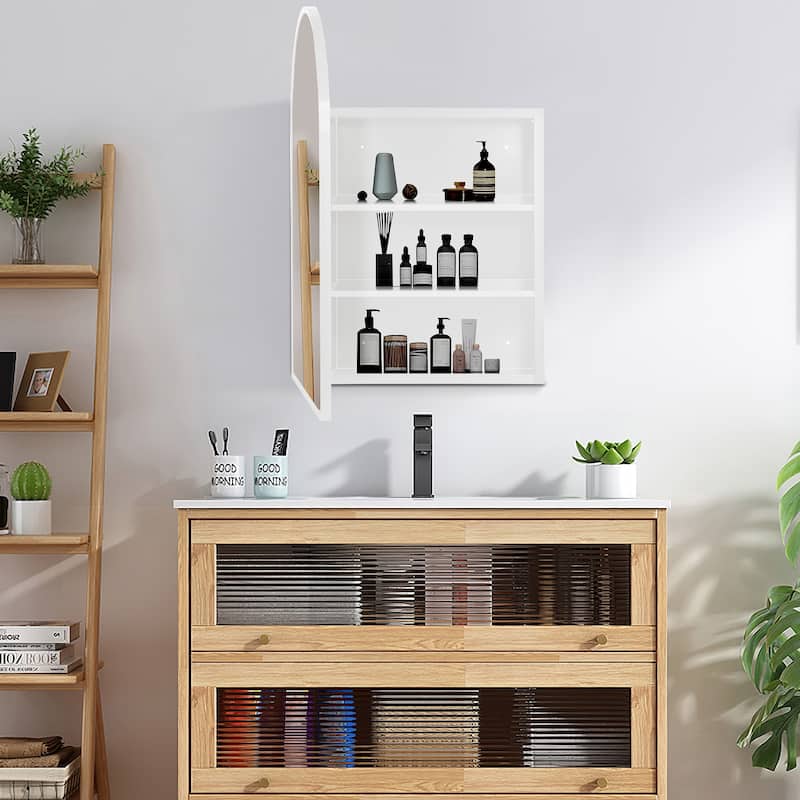 Multifunctional Wall-Mounted Mirrored Cabinet