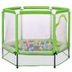 preview thumbnail 1 of 28, 55'' Toddlers Trampoline With Safety Enclosure Net And Balls, Indoor Outdoor Mini Trampoline For Kids