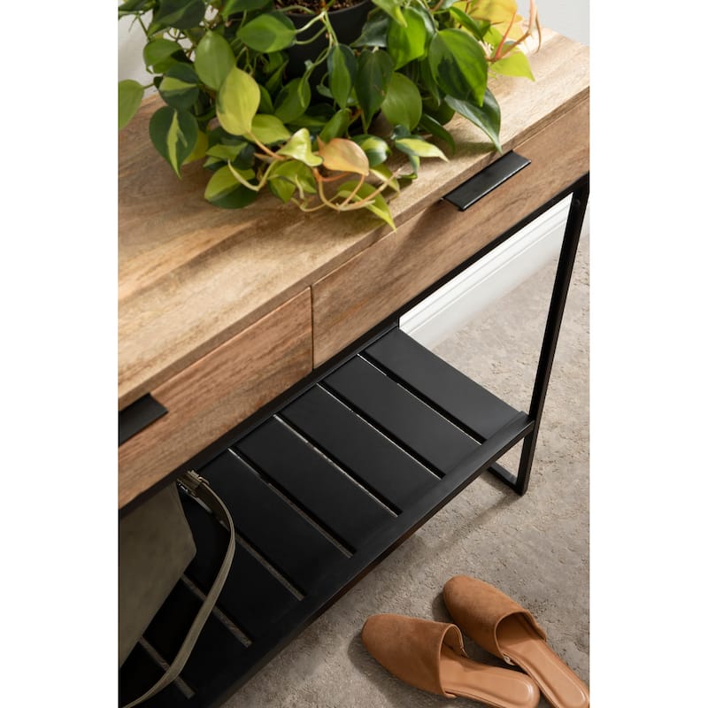 Kate and Laurel Malone Wood and Metal Console Table