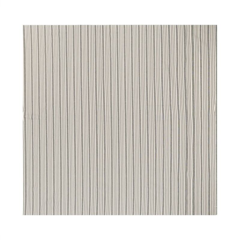French Home 63"x 63" Black and Cream Multi-Striped Tablecloth - 63" x 63"