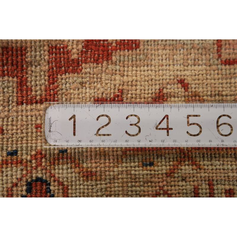 Vegetable Dye Heriz Serapi Rug Hand-Knotted Wool Carpet - 3'0"x 3'10"