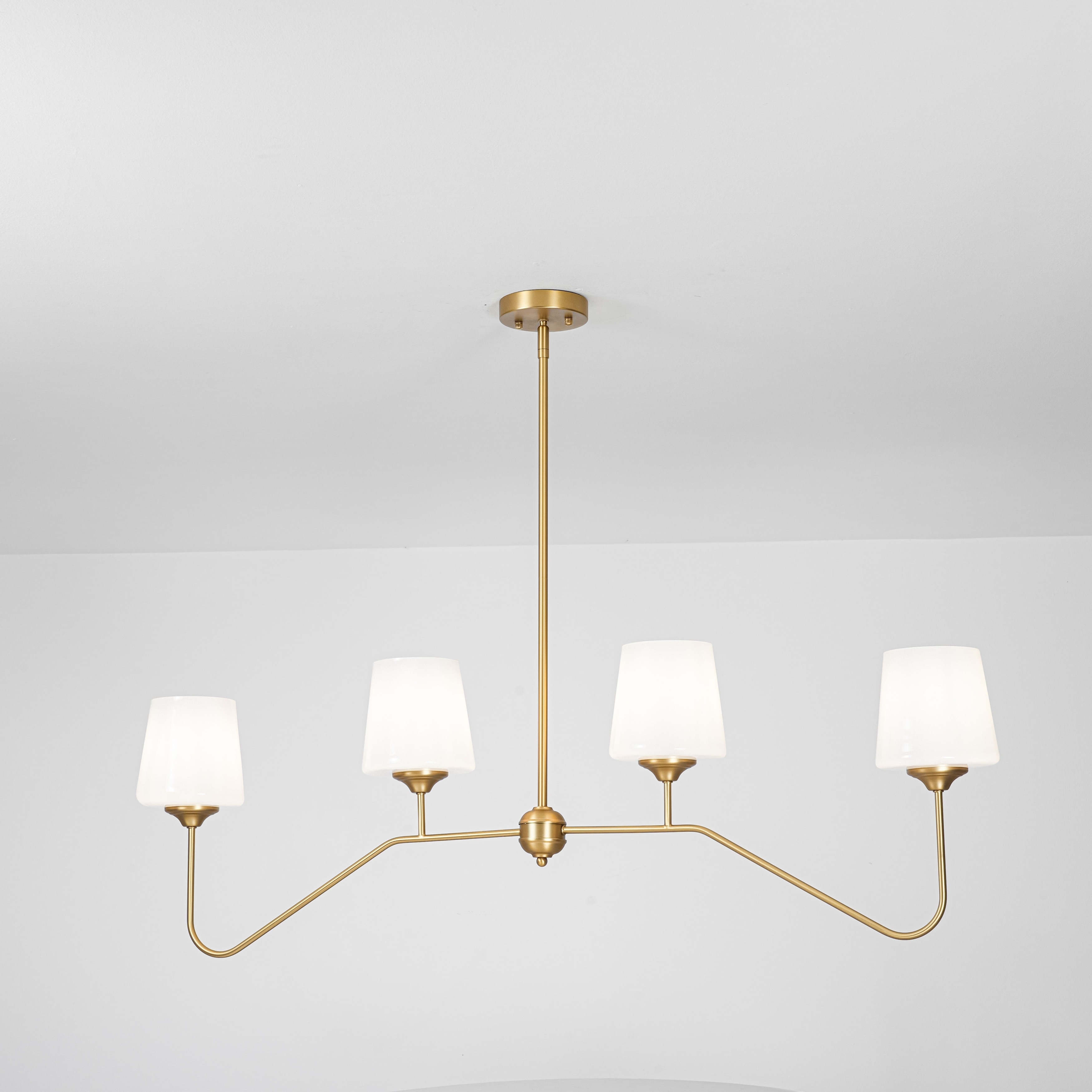 Rennnsan 47.2 in. W 4-Light Modern Brass Linear Pendant Light for Dining Room - 47.2 in. W × 5.9 in. D × 15.0 in. H