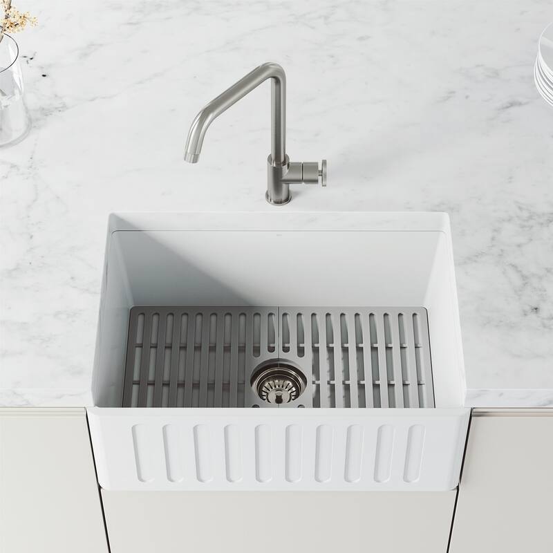 VIGO Cass Industrial 14" H Single Handle Kitchen Bar Faucet