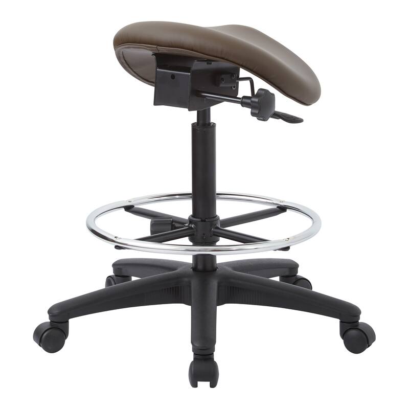 Backless Stool with Height-adjustable Saddle Seat