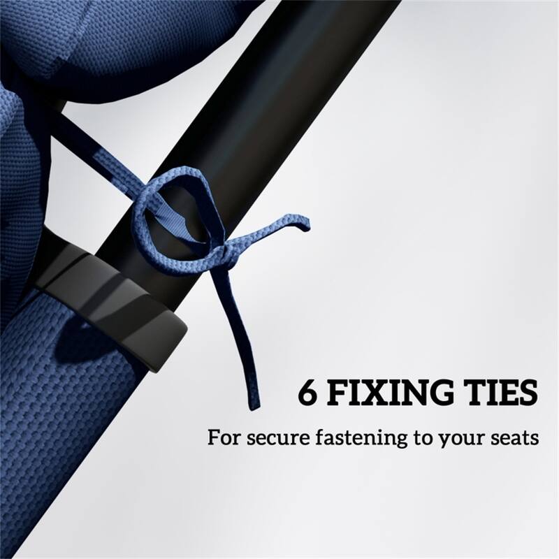 Outdoor and Indoor Lounge Chair Cushion Polyester Foam Padding Blue Brown UV Resistant Splash Proof - 74.8" L x 22" W x 3.9" D