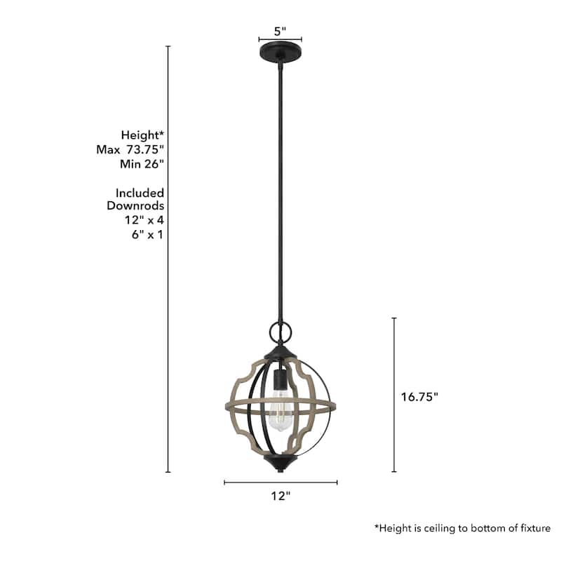 Hunter Stone Creek 1-Light Pendant - Kitchen Island, Dining Room, Entry - Farmhouse, Rustic, Transitional