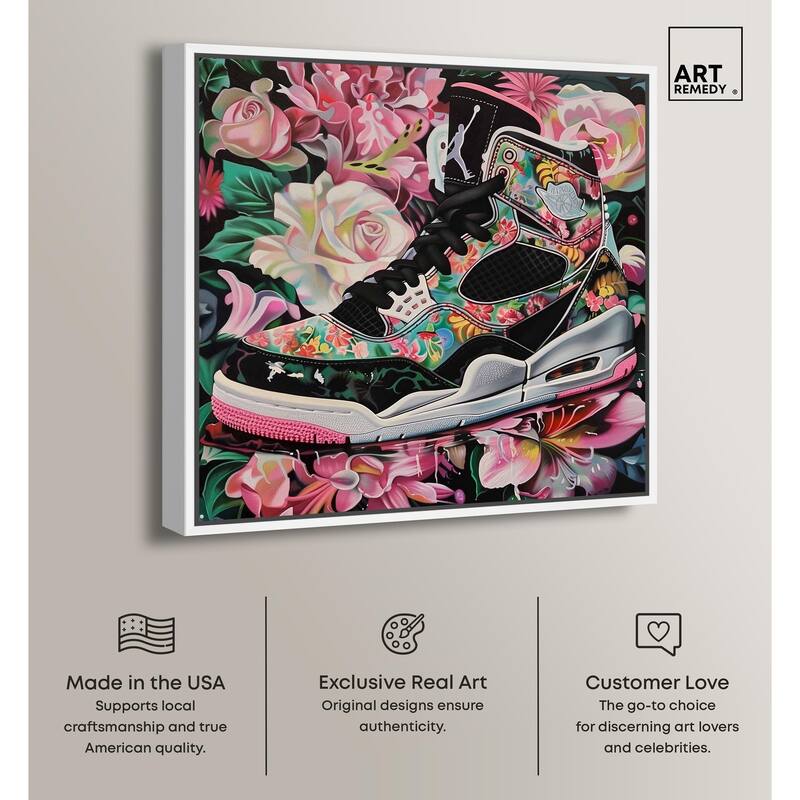 Hidden in Floral Bloom Sneaker Canvas by Art Remedy