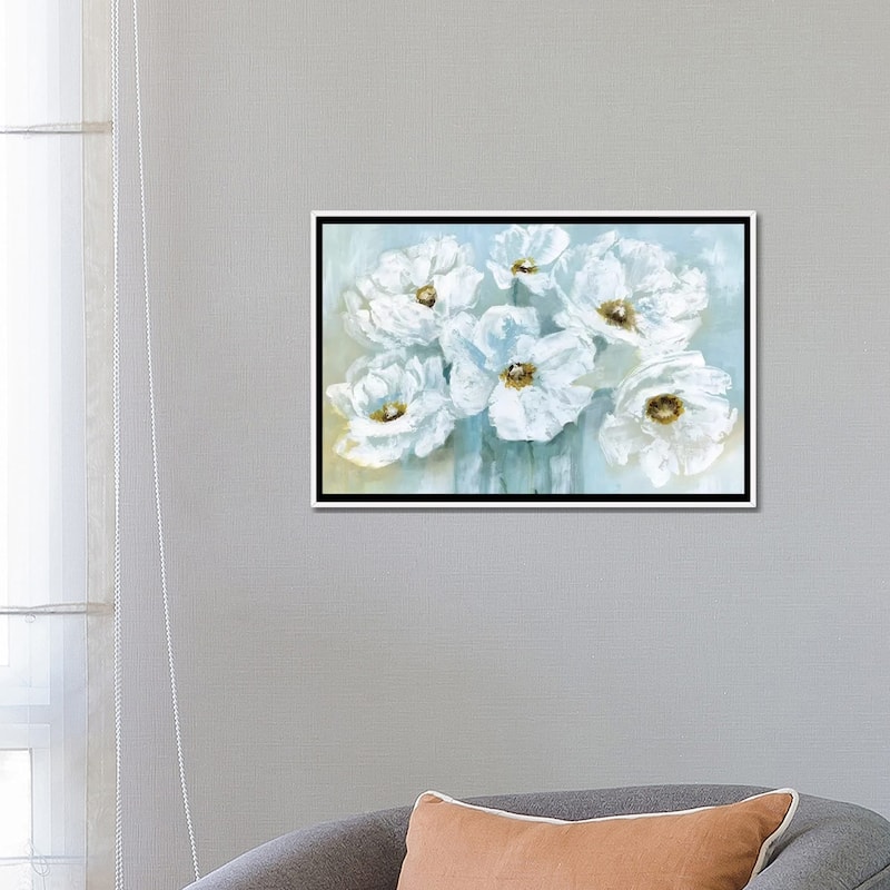 iCanvas "White Poppy Bouquet" by Nan Framed
