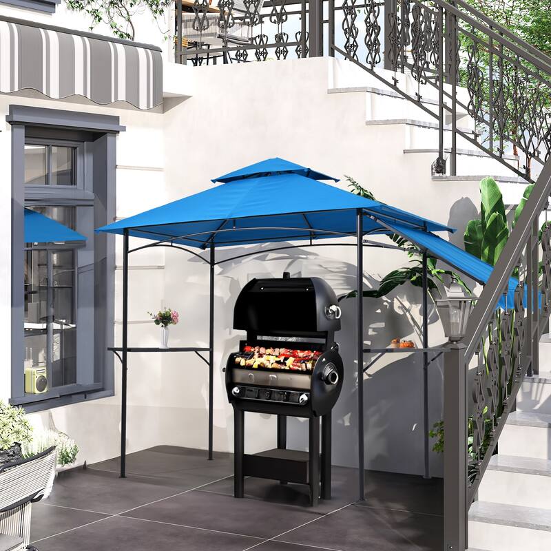 8' x 5' Outdoor Grill Gazebo 2-Tier Canopy