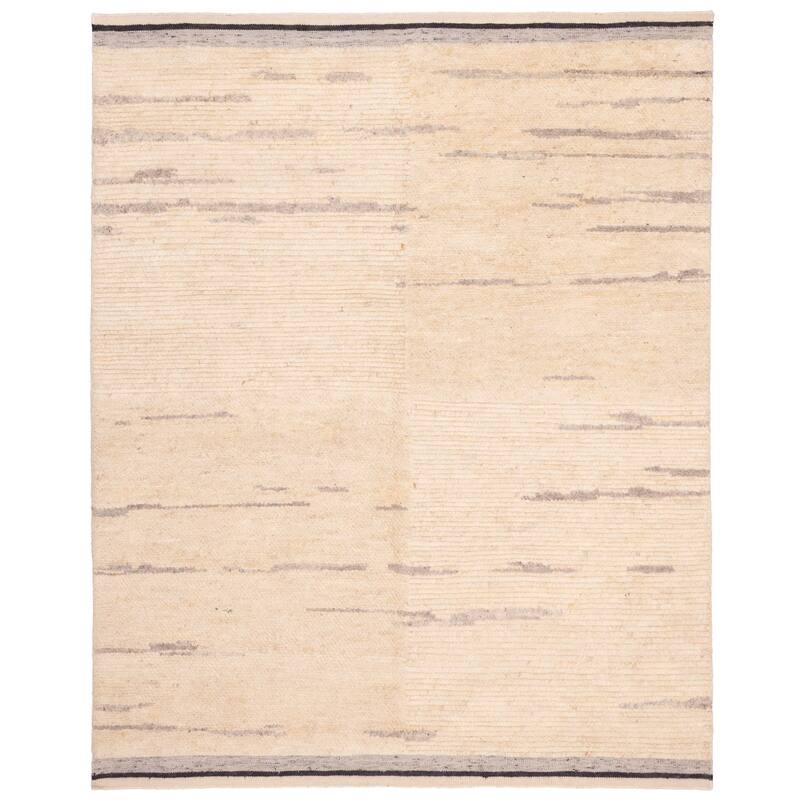 ECARPETGALLERY Hand-knotted Looma Cream Wool Rug - 8'2 x 10'3