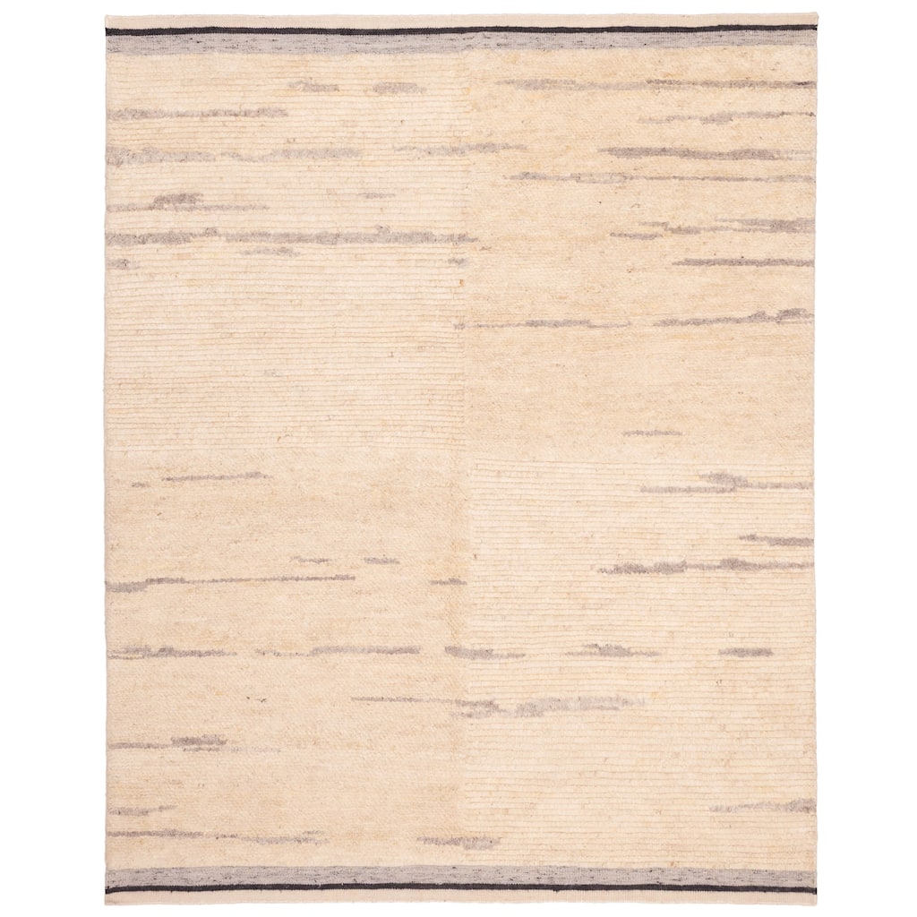 ECARPETGALLERY Hand-knotted Looma Cream Wool Rug - 8'2 x 10'3