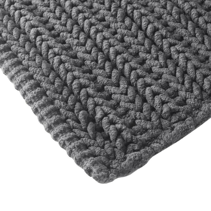 Madison Park Copula Dyed Cotton Chenille Chain Stitch Rug