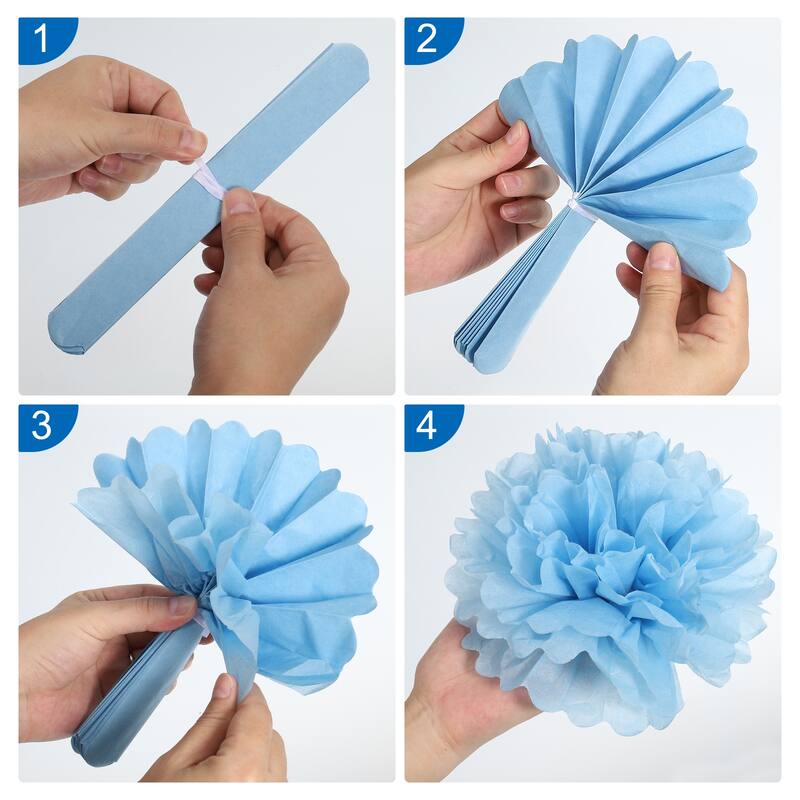 Hanging Paper Fans Set Paper Flower Decorations for Party 14pcs