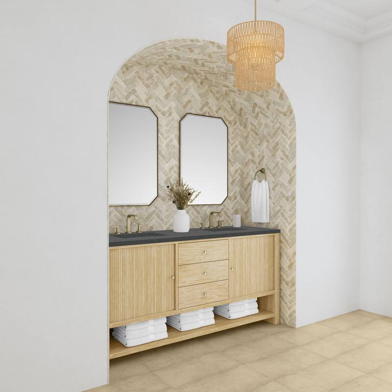 James Martin Vanities Marigot Single 72" Double Vanity, Sunwashed Oak