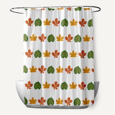 Leaf Stripe Shower Curtain
