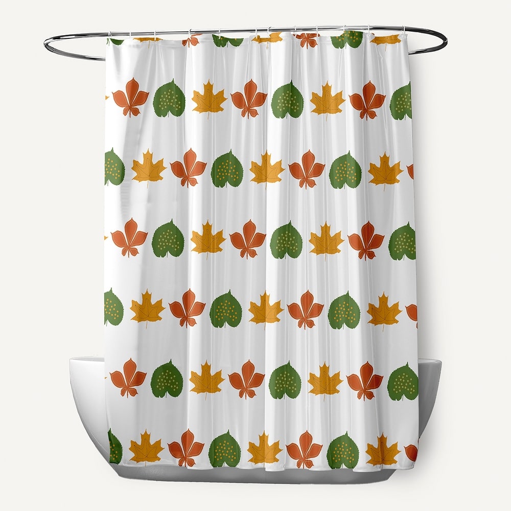 Leaf Stripe Shower Curtain