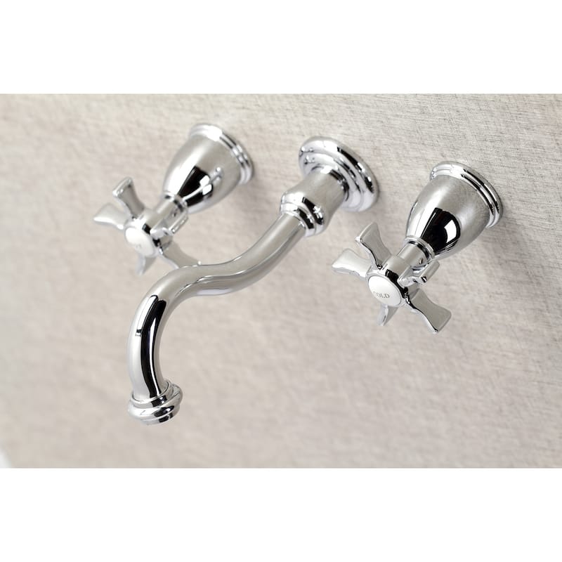 Hamilton Two-Handle 3-Hole Wall Mount Bathroom Faucet