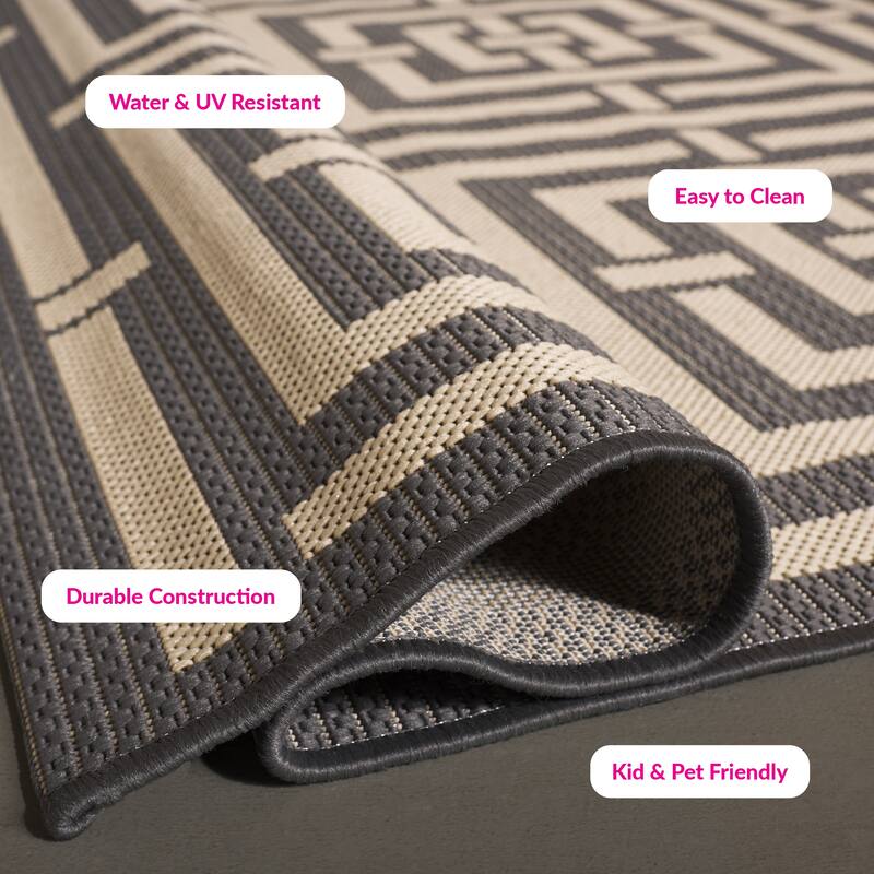 SAFAVIEH Courtyard Ginger Indoor/ Outdoor Waterproof Patio Backyard Rug
