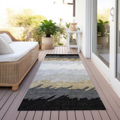 Machine Washable Indoor/ Outdoor Chantille Abstract Ombre Rug