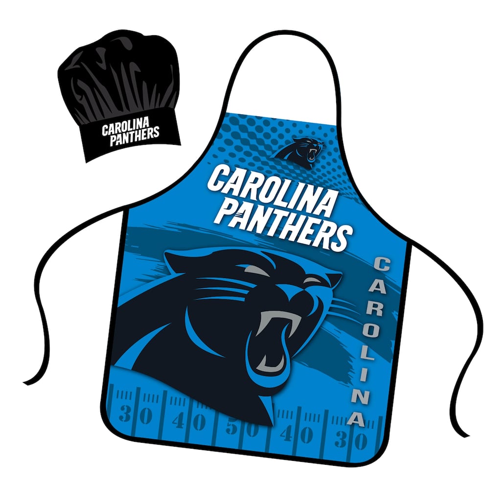 NFL Apron & Chef Hat Set, with Large Team Logo - Carolina Panthers - 31" x 25"