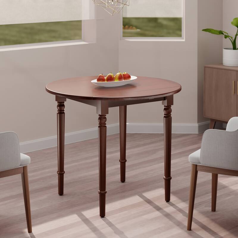 Sorella Round Double Drop Leaf Dining Table, Walnut