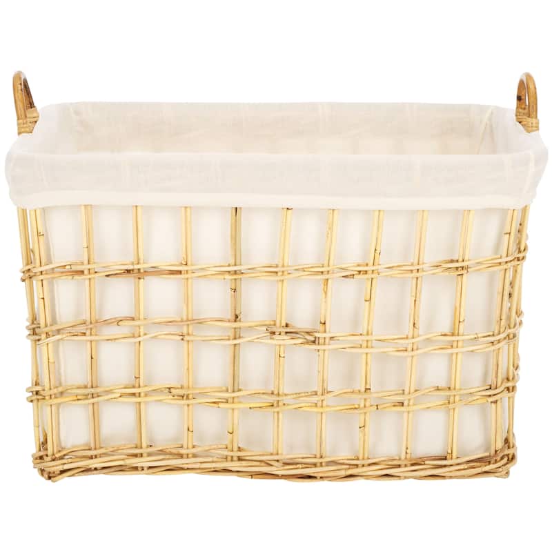 SAFAVIEH Sureyya Basket with Liner - 28" W x 20" D x 22" H - 28Wx20Dx22H
