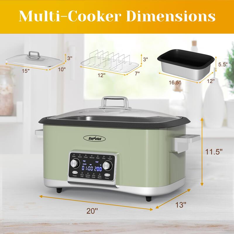 12-in-1 Digital Programmable Slow Cooker, 8 Quart Multi-Cooker