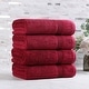 preview thumbnail 98 of 105, Superior Heritage Egyptian Cotton Absorbent Bath Towel Set of 4 Burgundy
