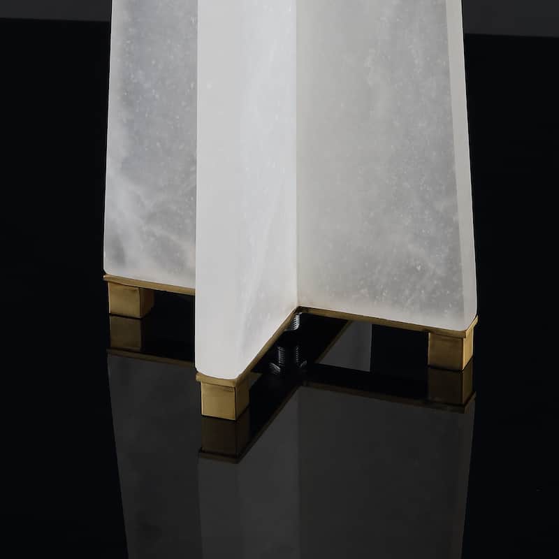 SAFAVIEH Couture Lighting 26.75-inch Kraus Alabaster Table Lamp - 15 IN W x 15 IN D x 26.75 IN H