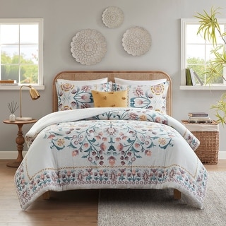 Madison Park Chloe 4 Piece Floral Comforter Set with Throw Pillow Bed Bath Beyond 39392719