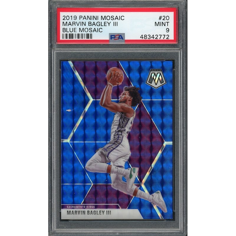 Marvin Bagley III 2019 Panini Blue Mosaic Prizm Basketball Card #20 Graded PSA 9 MINT 91/99 - 8'6" x 11'6"