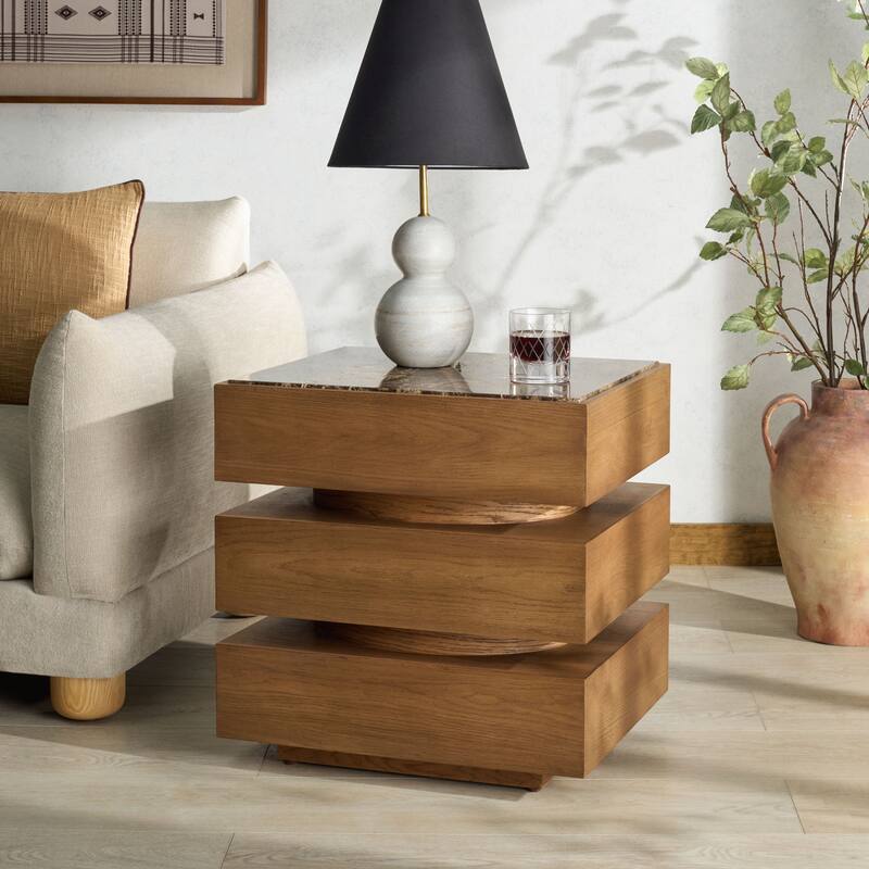 SAFAVIEH Couture Shayrina Marble Accent Table - 22"W x 18"D x 23"H