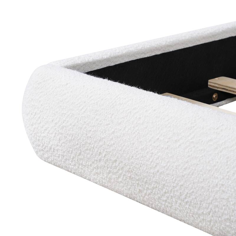 Christopher Knight Home - Rosalie Modern Upholstered Bed Frame with Curved Headboard