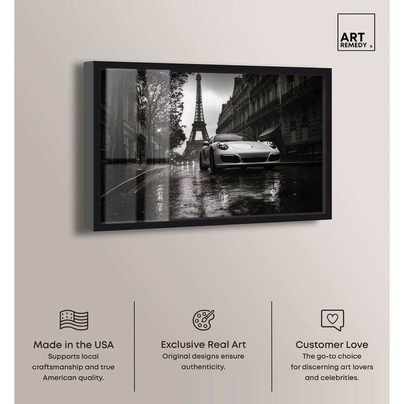 Driving in the Rain Paris Shadowbox by Art Remedy