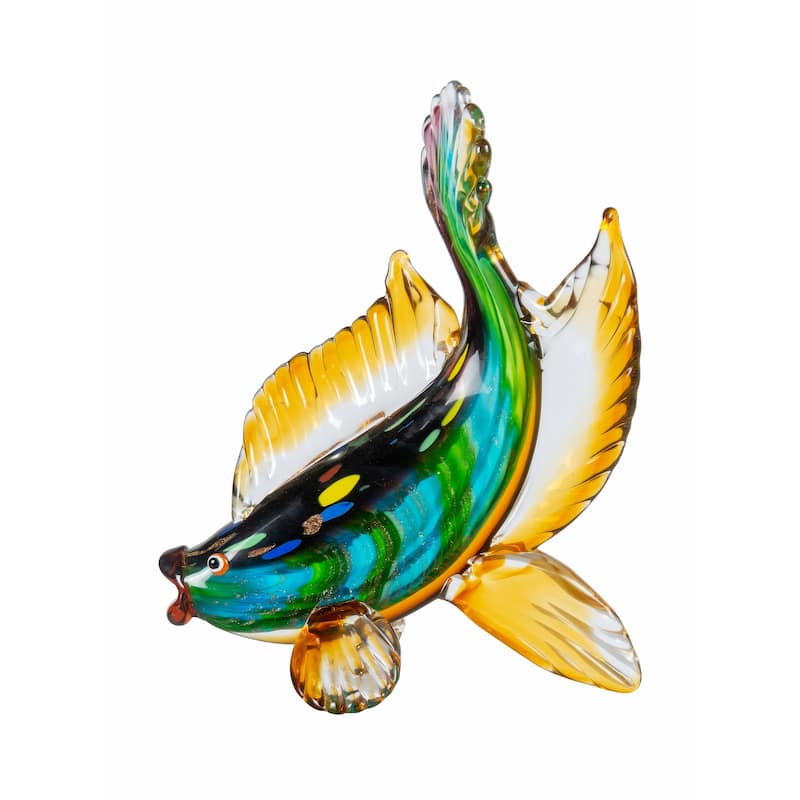 11.5 IN Tall Bavaro Handcrafted Art Glass Fish Figurine