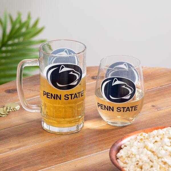 Penn State, Stemless 17 oz Stemless Wine Glass and 16 oz Beer Mug Gift Set  - Bed Bath & Beyond - 41213929