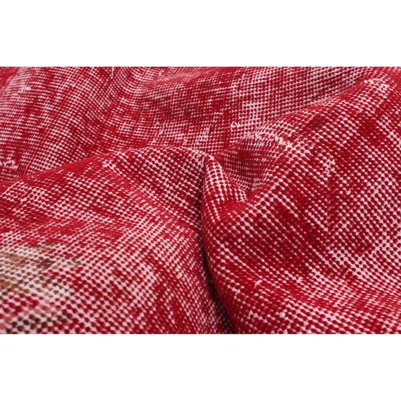 ECARPETGALLERY Hand-knotted Melis Vintage Dark Red Wool Rug - 6'9 x 10'6