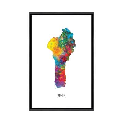 iCanvas "Benin Map" by Michael Tompsett Framed