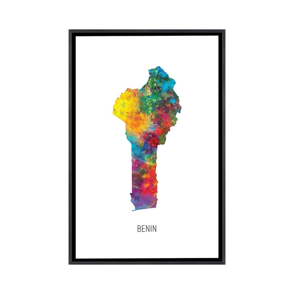 iCanvas "Benin Map" by Michael Tompsett Framed
