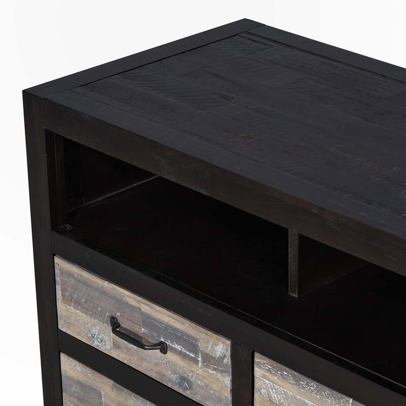 Retro Distressed Wooden TV Stand for TVs up to 65 Inches