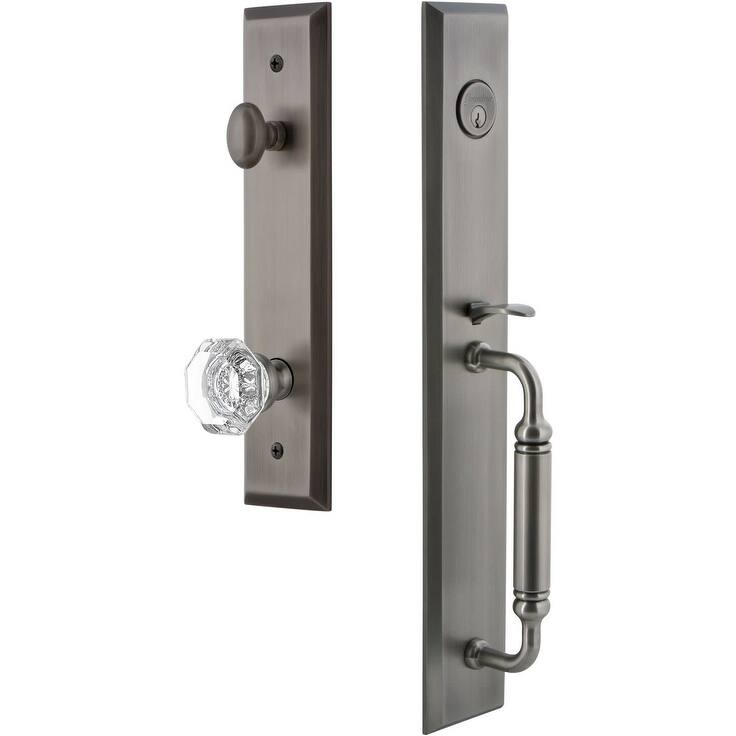 Grandeur Fifth Avenue Solid Brass Rose Keyed Entry Single Cylinder "C" - Antique Pewter