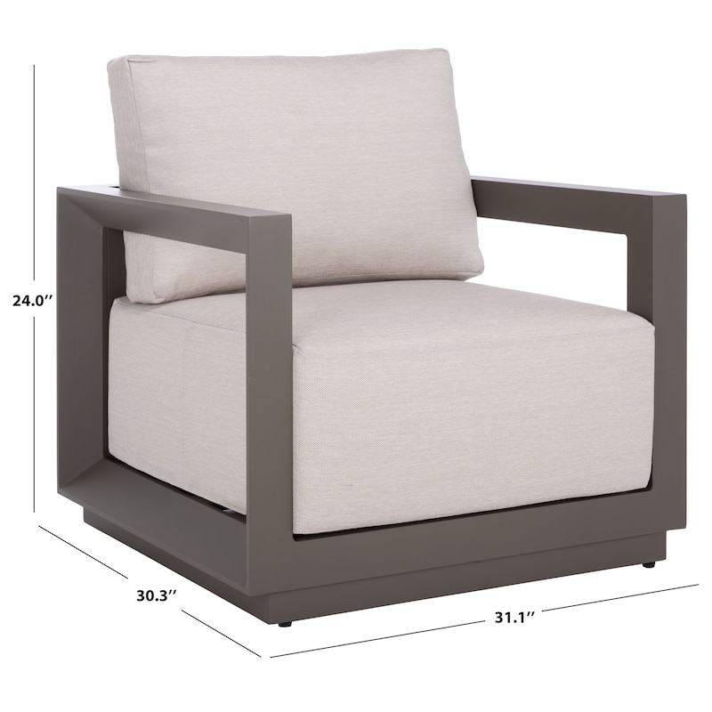SAFAVIEH COUTURE Donaldo Aluminum Outdoor Chair - 31"W x 30"D x 24"H