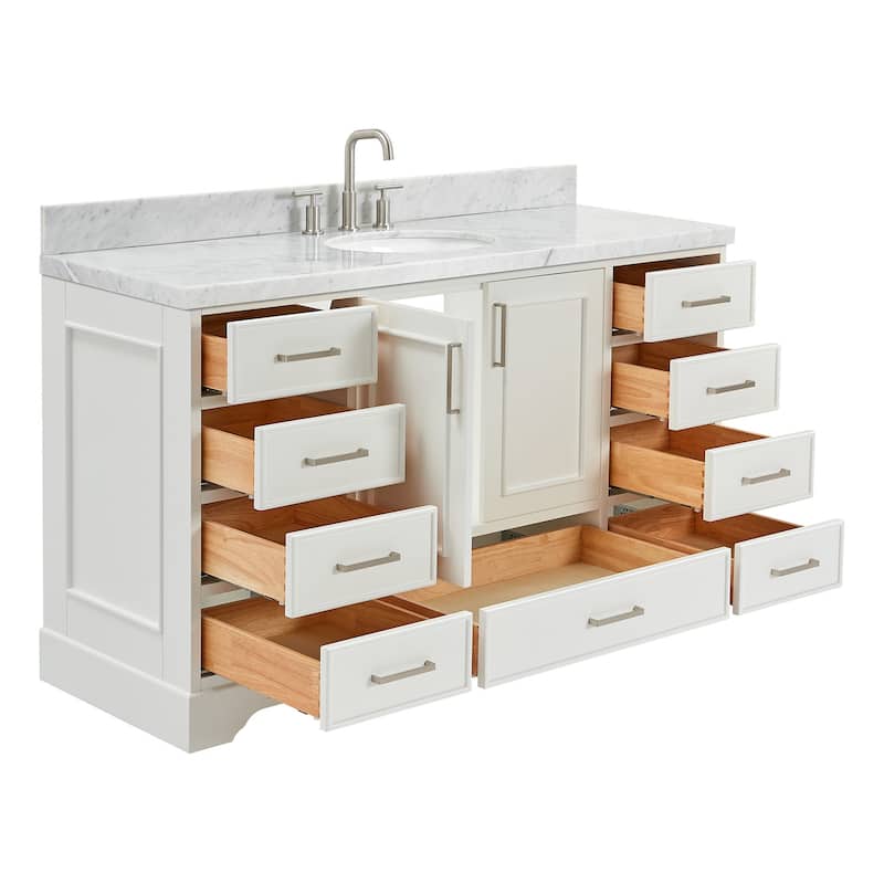 Ariel M061SCWOVO Stafford 61" Free Standing Single Basin Vanity Set