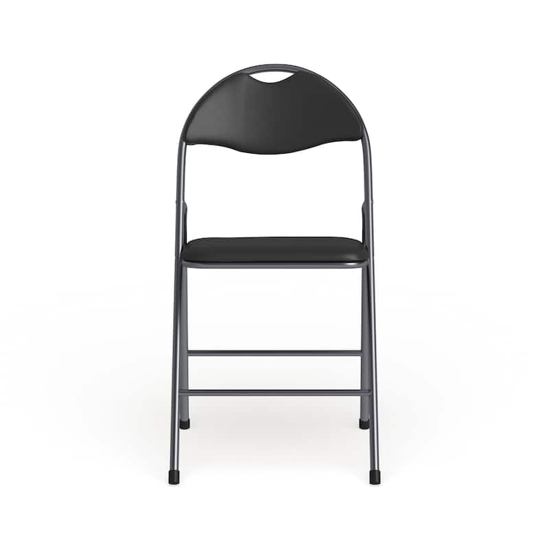 2 Pack 300 lb. Capacity Vinyl Metal Folding Chair with Carrying Handle
