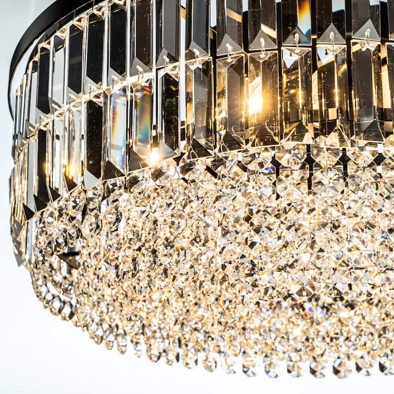 Modern Glam Tier Crystal Flush Mount Ceiling Light