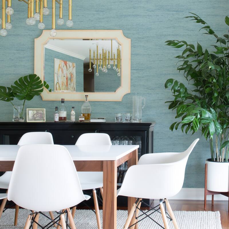 A-Street Prints Lindsay Aqua Chenille Wallpaper